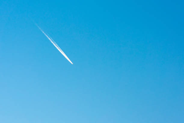 Aircraft flying in the blue sky