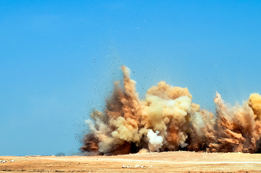 Dust storm after detonator blast