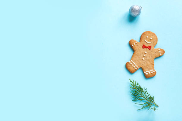 istock Christmas composition with gingerbread cookies 1186670819