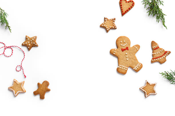 istock Christmas composition with gingerbread cookies 1186670886