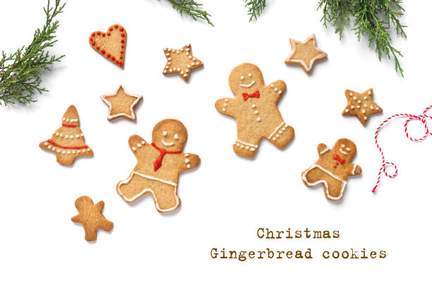 istock Christmas composition with gingerbread cookies 1186670907