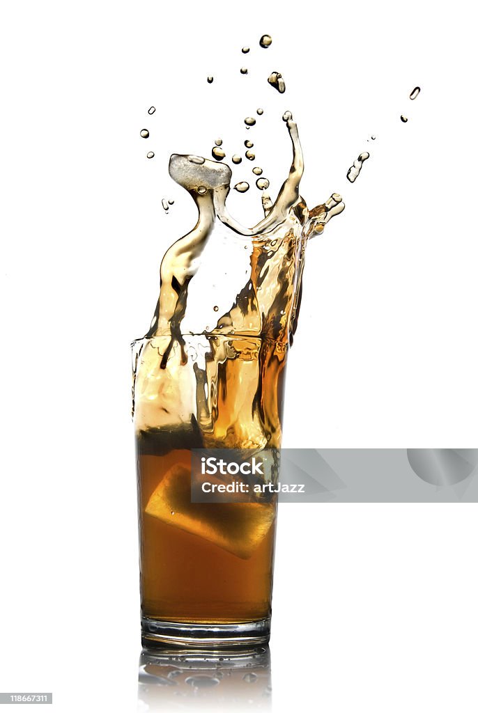 Salpicos de cola em vidro - Royalty-free Líquido Foto de stock