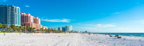 istock Clearwater beach with beautiful white sand in Florida USA 1186674555