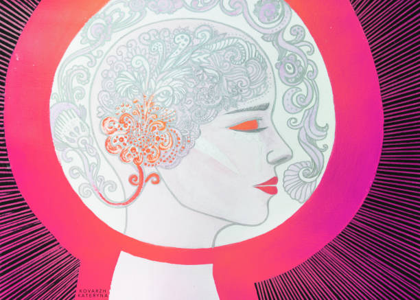 istock Painting woman with aureola 1186675803