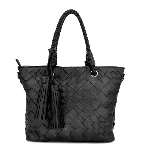 istock Ladies leather black bag isolated on white background. Clipping path 1186676136