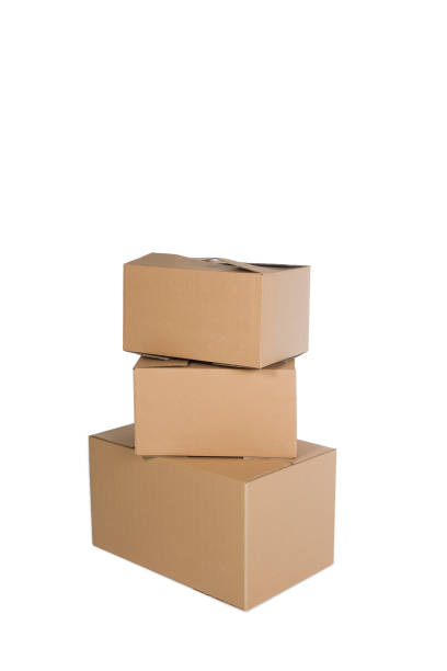 istock Closed cardboard boxes, ready for transport 1186678147