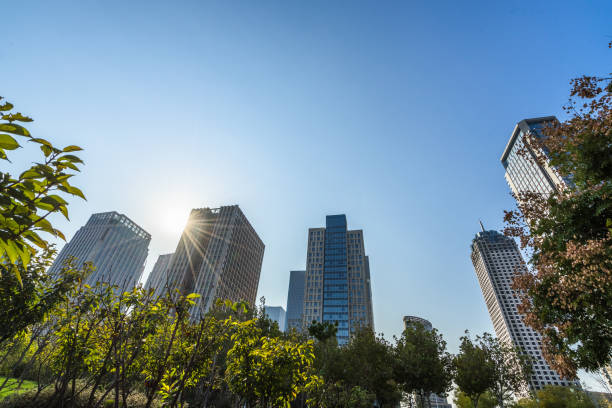 istock architectural complex against sky in downtown city, china 1186679515