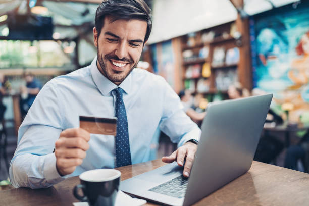istock Businessman making an online purchase 1186680125