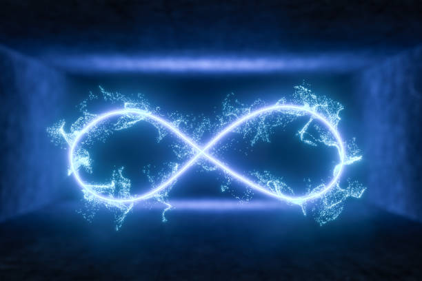 istock The particles with geometrical shape in a dark room, 3d rendering. 1186681497