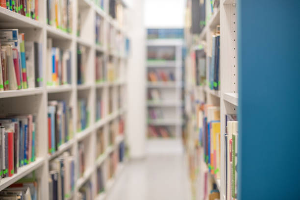 istock Books on Shelves in a Library 1186681588