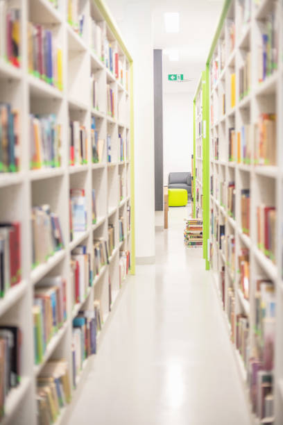 istock Books on Shelves in a Library 1186681590
