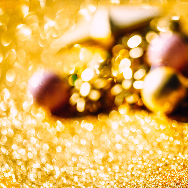 istock Christmas composition with golden decoration 1186684148