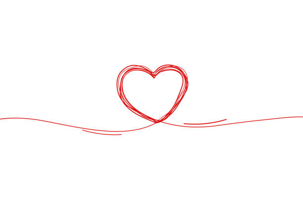Continuous line heart border on white background for valentines, women, mother day greeting invitation graphic design Continuous line heart border on white background for valentines, women, mother day greeting invitation graphic design. mother drawings stock illustrations