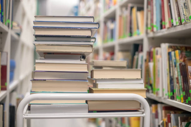 istock Books on Shelves in a Library 1186686570