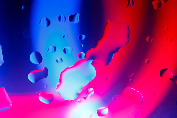 Water drops on abstract color glass