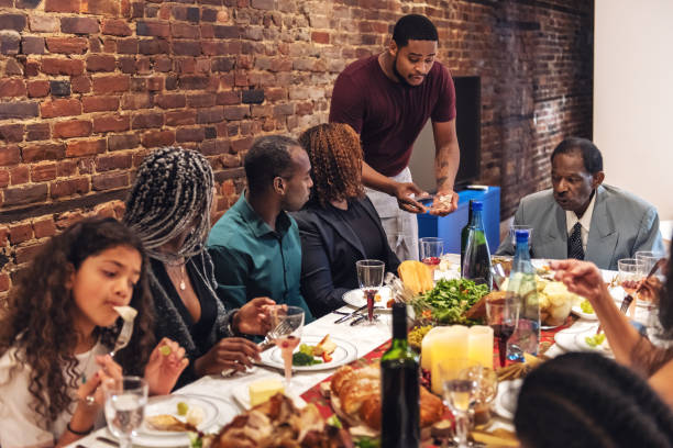 istock Multi-generation ethnic family having Thanksgiving dinner 1186698175
