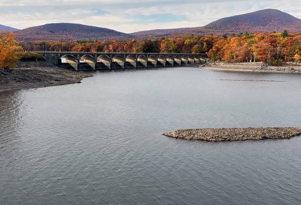 istock Bridge over the reservoir in fall 1186698282