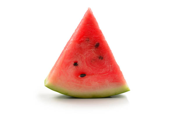 istock Juicy watermelon slice isolated on white background. 1186698547