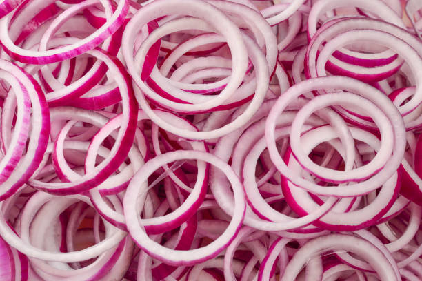 istock Onion rings as a background. Top view. 1186698562