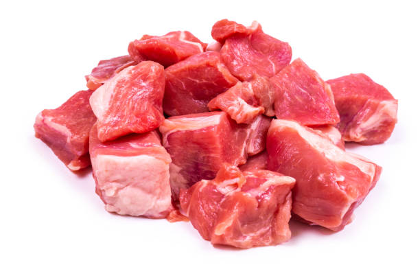 istock Fresh raw pork pieces isolated. 1186698609