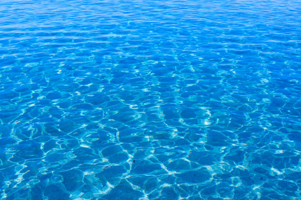 Pristine blue calm sea water surface with ripples