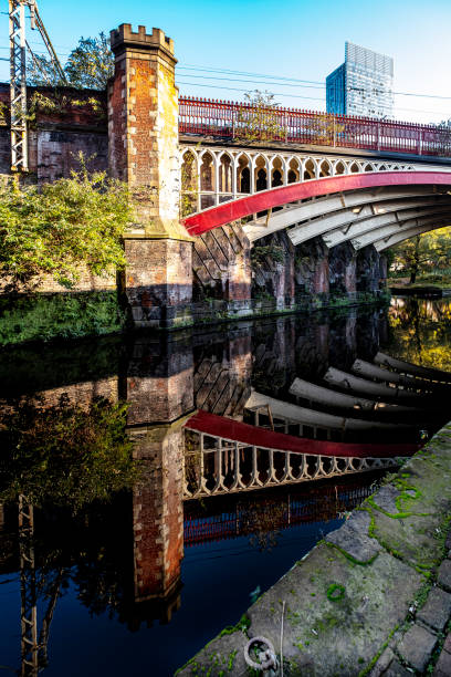 istock Victorian Bridge Over Manchester Canal and Modern High Rise 1186703900