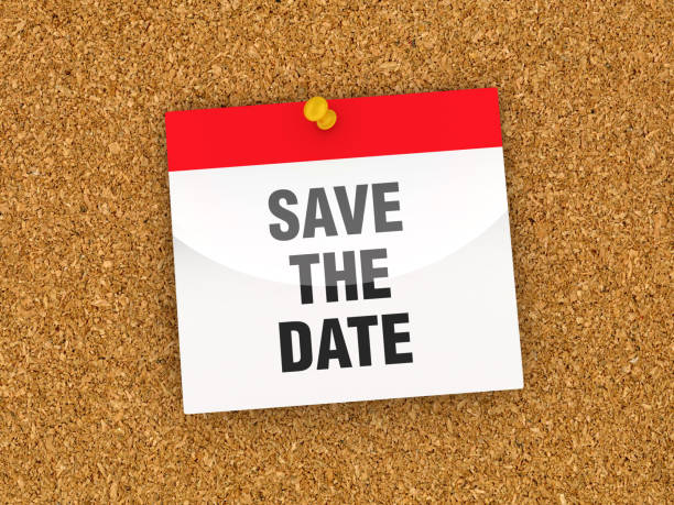 istock SAVE THE DATE Calendar on Corkboard - 3D Rendering 1186705828