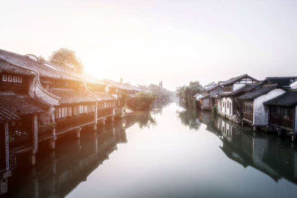 istock Foogy scene in Wuzhen, China 1186705889
