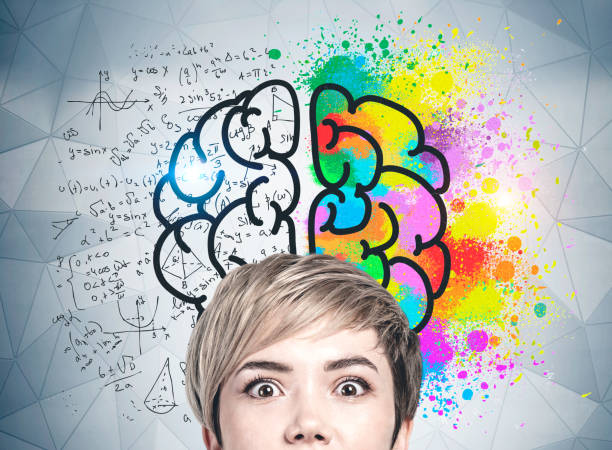 istock Astonished young woman, creative thinking concept 1186707327