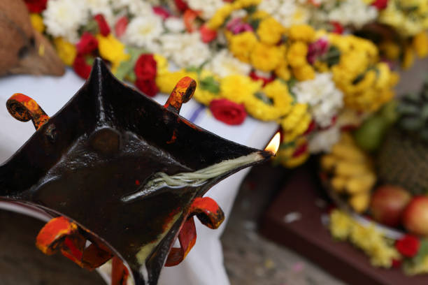 istock Indian Traditional Oil Lamp in Pooja 1186708056