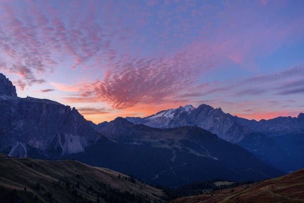 istock landscape scenic viewpoint at Passo Sella , Dolomite Alps, Italy 1186708385