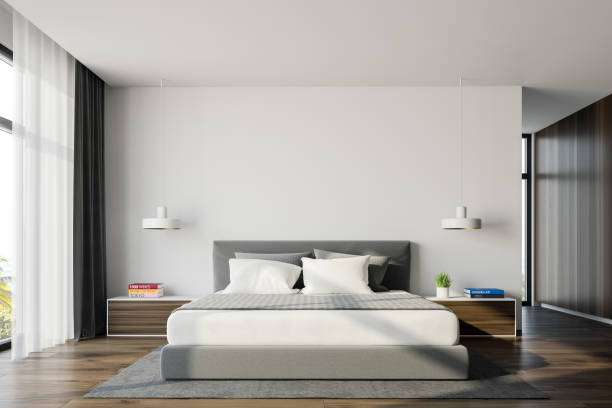istock White and wooden panoramic king size bedroom 1186708420