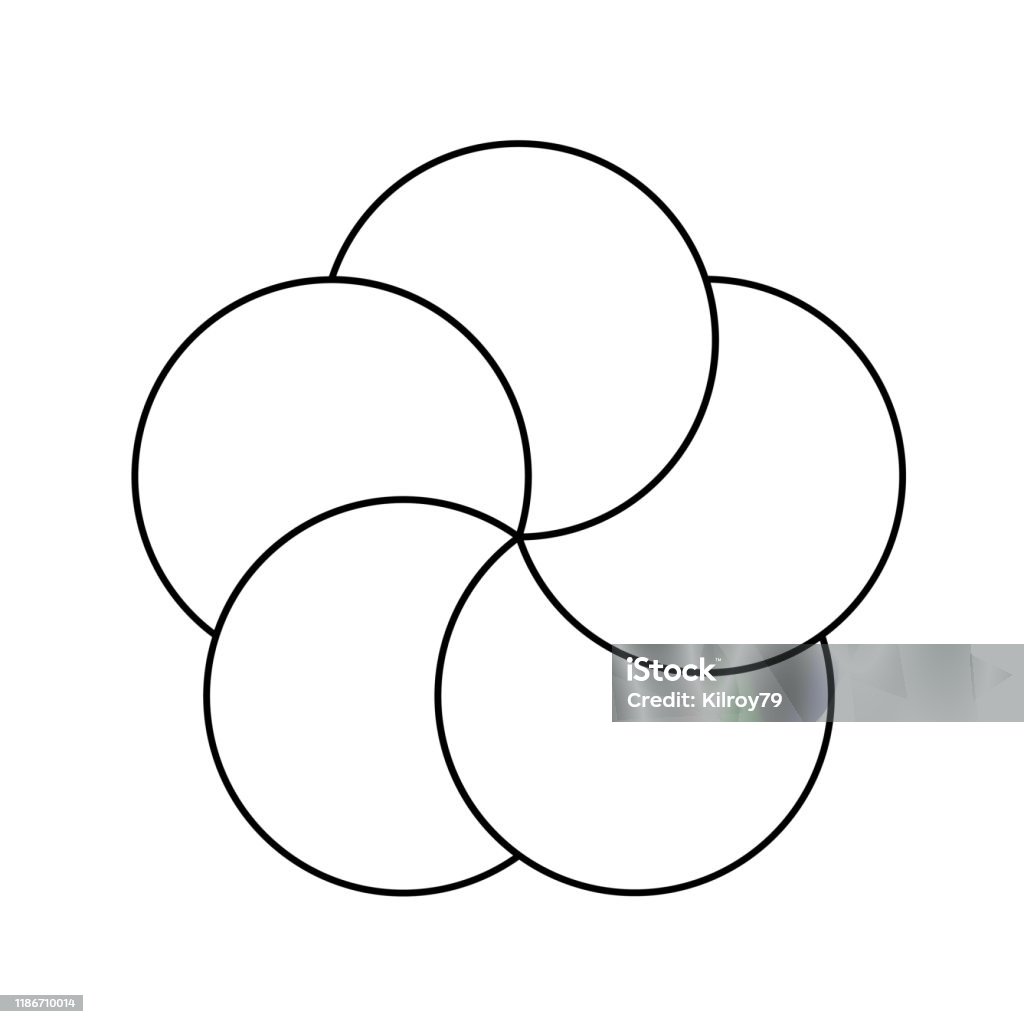 5 Rounds Line Five Line Circles Infographic Elements Template 5 Round Parts Graphic ...