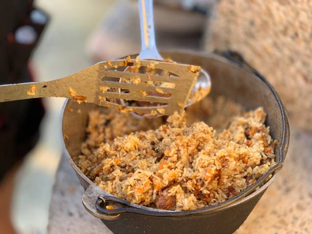 istock pilaf with lamb in a cauldron 1186712108