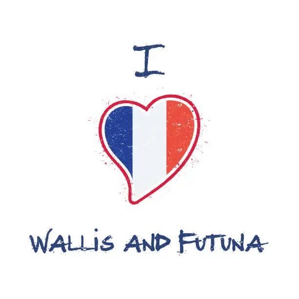 Vector illustration of Wallis and Futuna Islander flag patriotic t-shirt design.