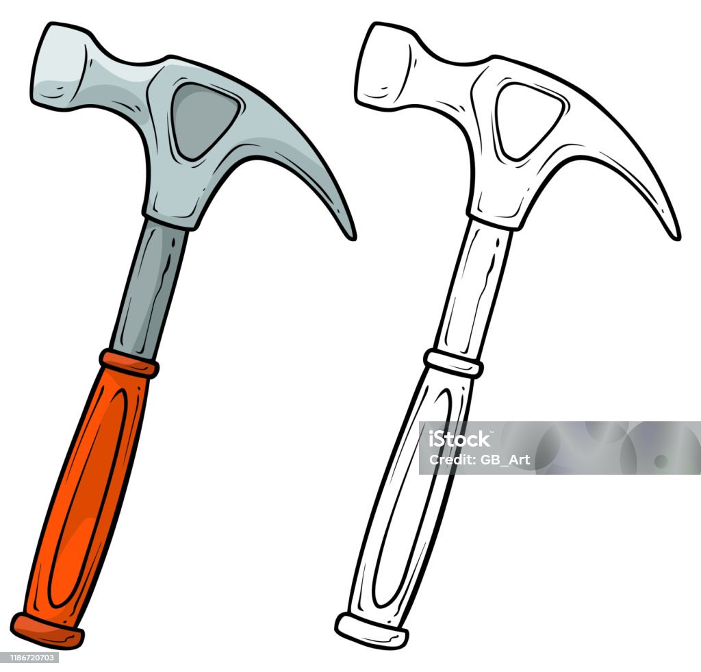 Cartoon Metal Nail Puller Vector Icon For Coloring Stock Illustration -  Download Image Now - Hammer, Icon, Nail - Work Tool - iStock