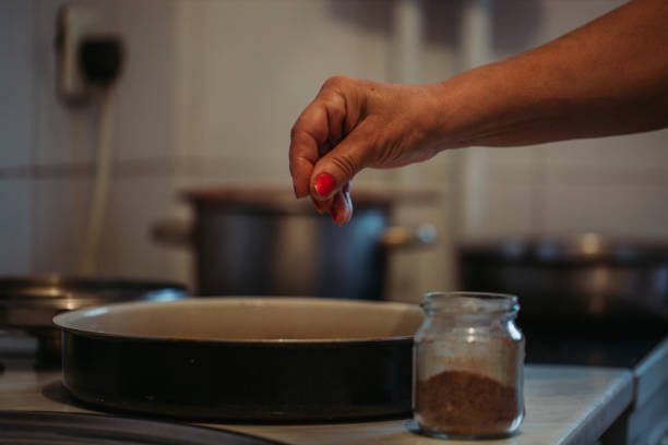 istock Woman making home bread 1186726109