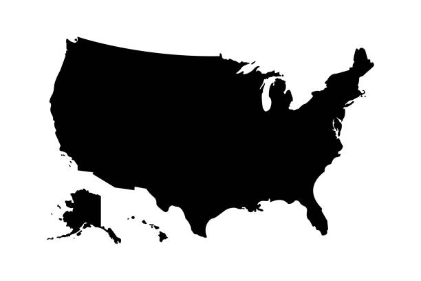 abd harita simgesi yüksek detaylı izole vektör illüstrasyon. soyut kavram grafik öğesi. amerika birleşik devletleri izole edildi. - map stock illustrations