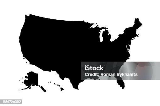 istock Usa map icon high detailed isolated vector illustration. Abstract concept graphic element. United States of America isolated. 1186726302