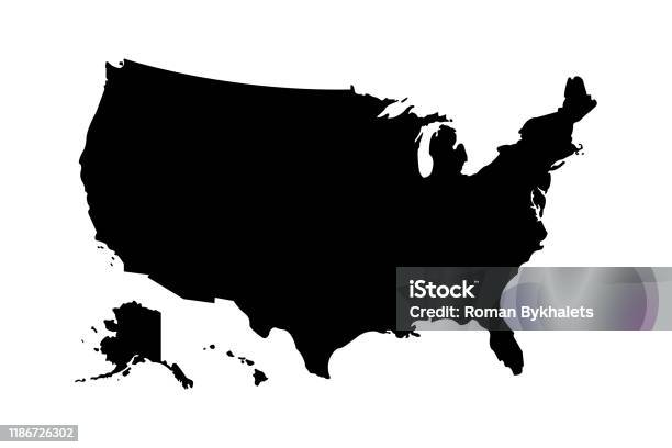 Usa 地圖圖示高詳細隔離向量插圖抽象概念圖形元素美利堅合眾國被孤立向量圖形及更多美國圖片 - 美國, 地圖, 矢量圖