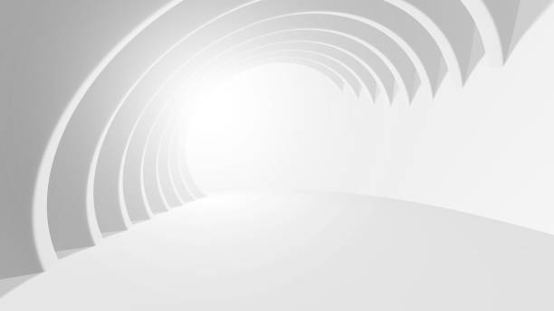 istock Abstract Architecture Background. 3d Illustration of White Circular Building. Modern Geometric Wallpaper. Futuristic Technology Design 1186727524