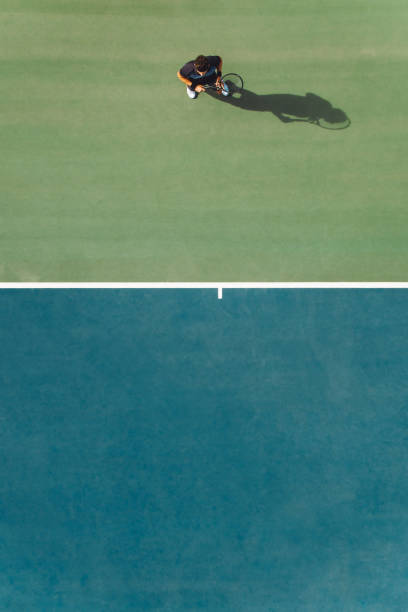 Professional tennis player on hardcourt