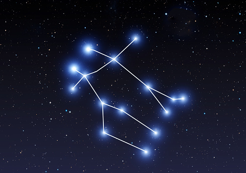 Gemini constellation on the starry sky