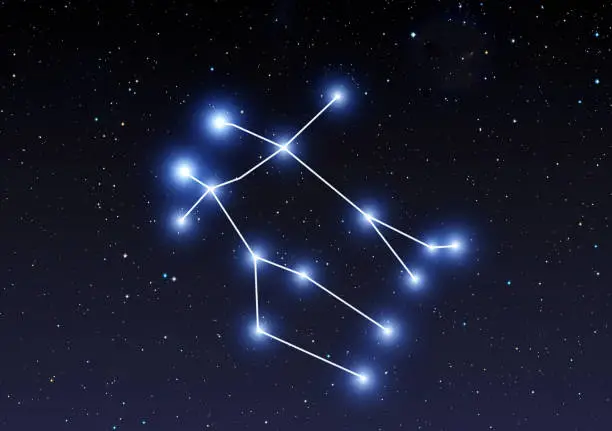 Photo of Gemini constellation on starry sky