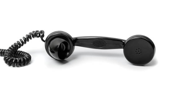 istock Vintage phone receiver on white 1186728548