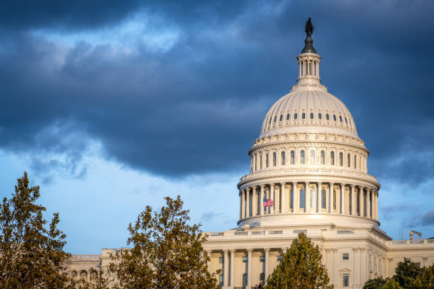 u.s. congress - capitol building at capitol hill in washington dc, vereinigte staaten - herbst - washington dc autumn capitol building usa stock-fotos und bilder