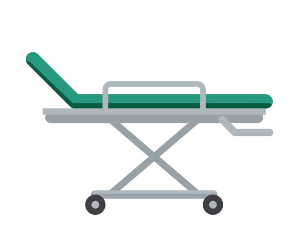 Emergency department stretchers flat illustration. Cartoon medical equipment for injured patients. Hospital bed isolated clipart on white background. Paramedic, first aid service tool design element. Emergency department stretchers flat illustration. Cartoon medical equipment for injured patients. Hospital bed isolated clipart on white background. Paramedic, first aid service tool design element stretcher stock illustrations