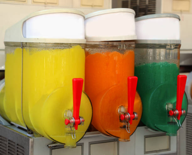 istock dispenser with many ice with syrup 1186732419