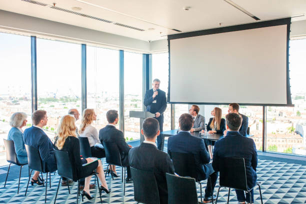 istock Speaker at Business convention 1186734360