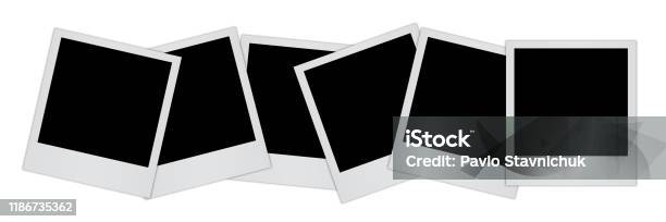 Frame Empty Grouped Group Empty Black Photo Frame With Shadows Stock Vector Stock ...
